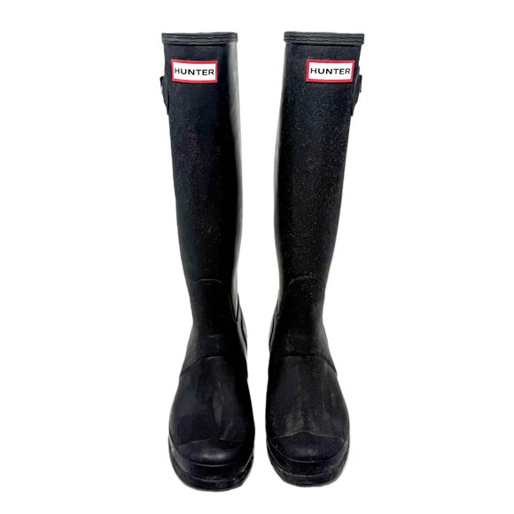 Hunter Women's Original Tall Gloss Rain Boots Size 9 Black Utility Chic - Picture 3 of 12